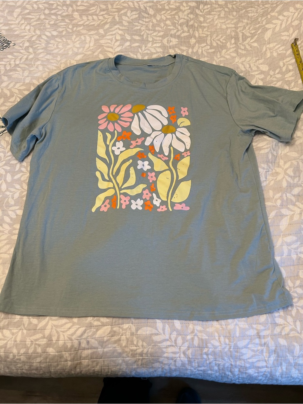 Sage Green Floral Graphic Tee